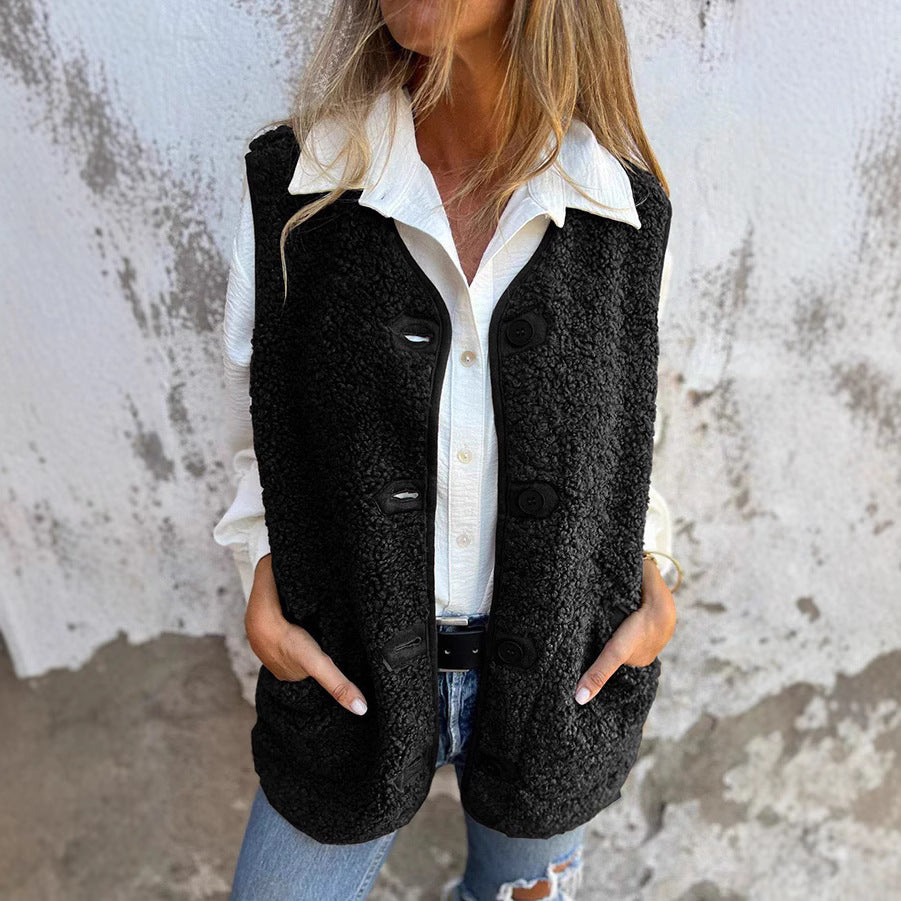 Women's Autumn Button-down Short Warm Vest