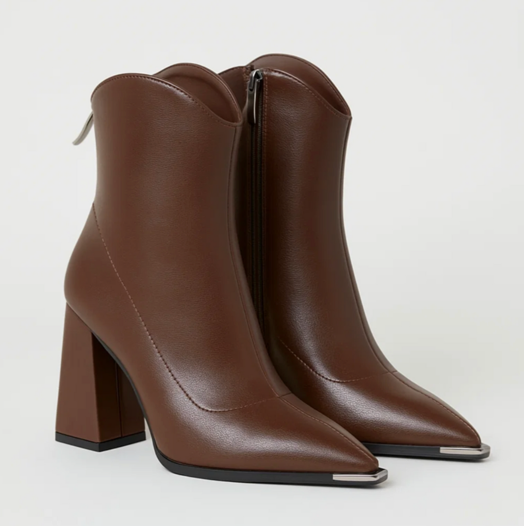 Pointed Leather Boots
