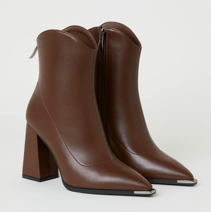 Pointed Leather Boots