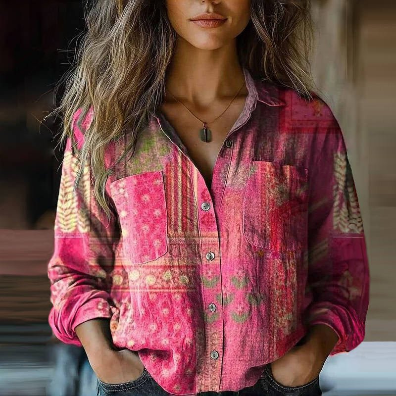 Vintage Printed Blouse