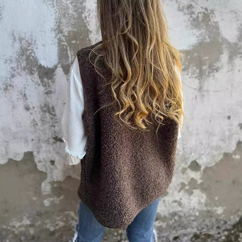 Women's Autumn Button-down Short Warm Vest